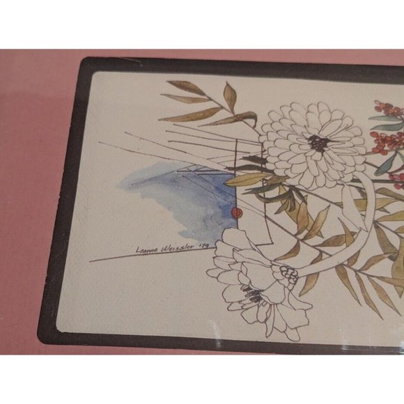 Vtg 70s Leanne Weissler Botanical Lithograph Floral Picture Art 1979 Boho Signed - Picture 8 of 15